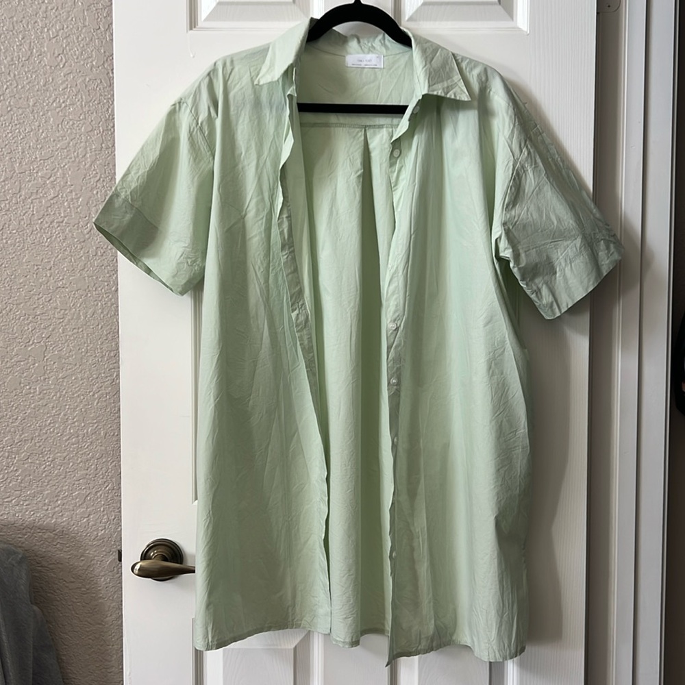 OAK+FORT Pale Green Long Button-Down Shirt